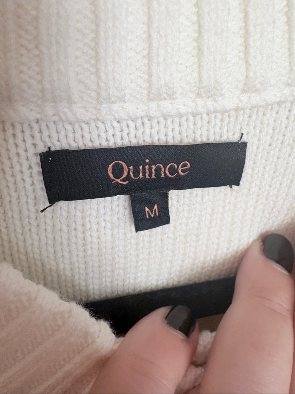 Quince 100% Organic Cotton Cropped Cardigan Sweater Ivory Medium - Picture 4 of 10